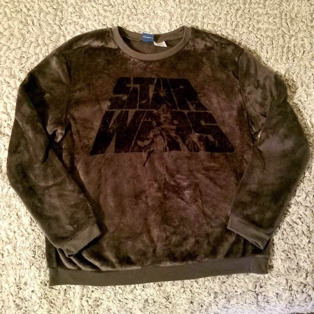 Dark Gray Fuzzy Star Wars Sweater